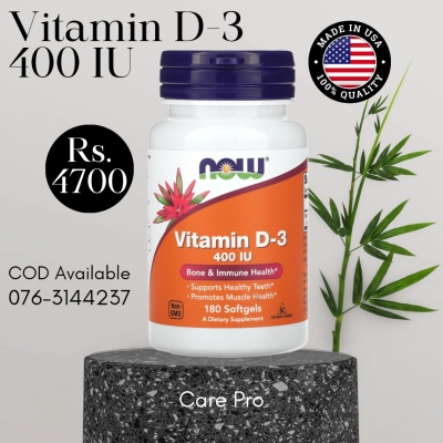 NOW Foods, Vitamin D-3, 400 IU, 180 Softgels