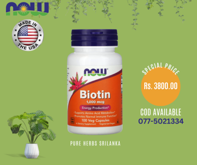 NOW Foods, Biotin, 1,000 mcg, 100 Veg Capsules