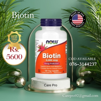 NOW Foods, Biotin, 5,000 mcg, 120 Veg Capsules