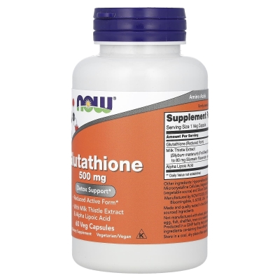 NOW Foods, Glutathione, 500 mg, 60 Veg Capsules