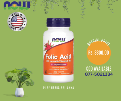 NOW Foods, Folic Acid, 800 mcg, 250 Tablets